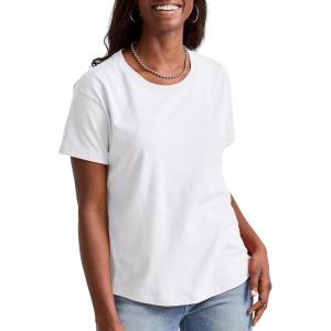 Hanes Womens Tri-Blend Relaxed Fit T-Shirt, Oversized Lightweight Tee, Available in Plus Size(Eco White)