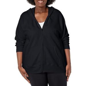 JUST MY SIZE womens Just My Size Zip-up Fleece Women’s Hoodie, Ecosmart Hooded Sweatshirt, Plus Size(Ebony)