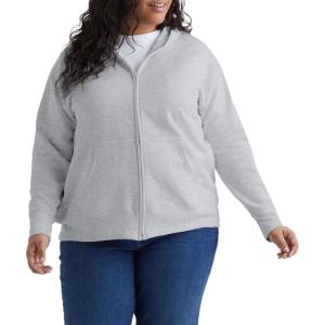 JUST MY SIZE womens Just My Size Zip-up Fleece Women’s Hoodie, Ecosmart Hooded Sweatshirt, Plus Size(Light Steel)