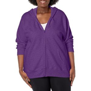 JUST MY SIZE womens Just My Size Zip-up Fleece Women’s Hoodie, Ecosmart Hooded Sweatshirt, Plus Size(Violet Splendor Heather)