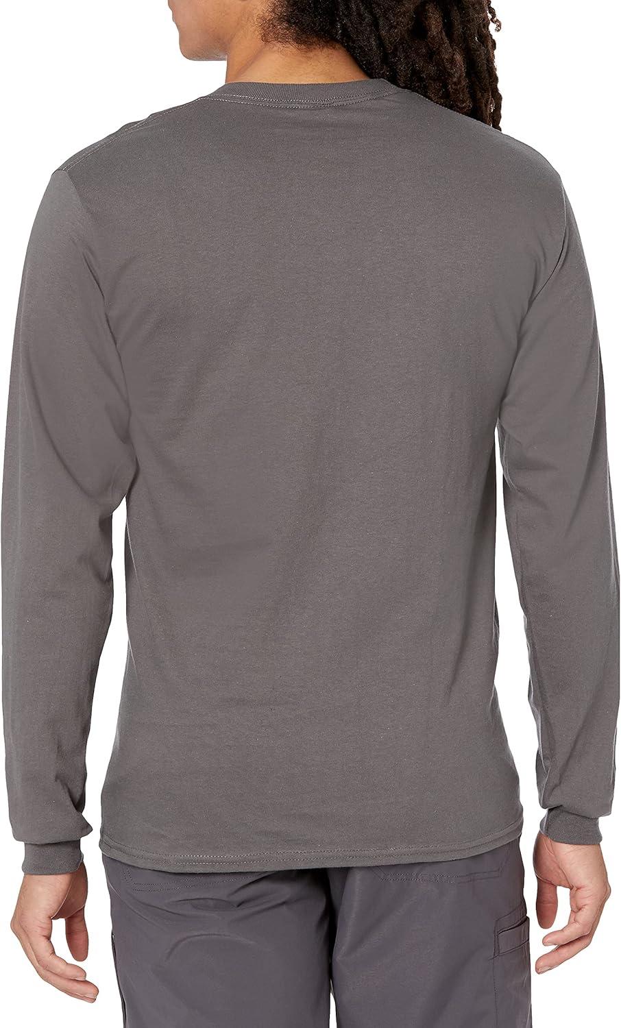 imageHanes Mens Beefy Long Sleeve Shirt 1 or 2 PackSmoke Gray 1 Pack