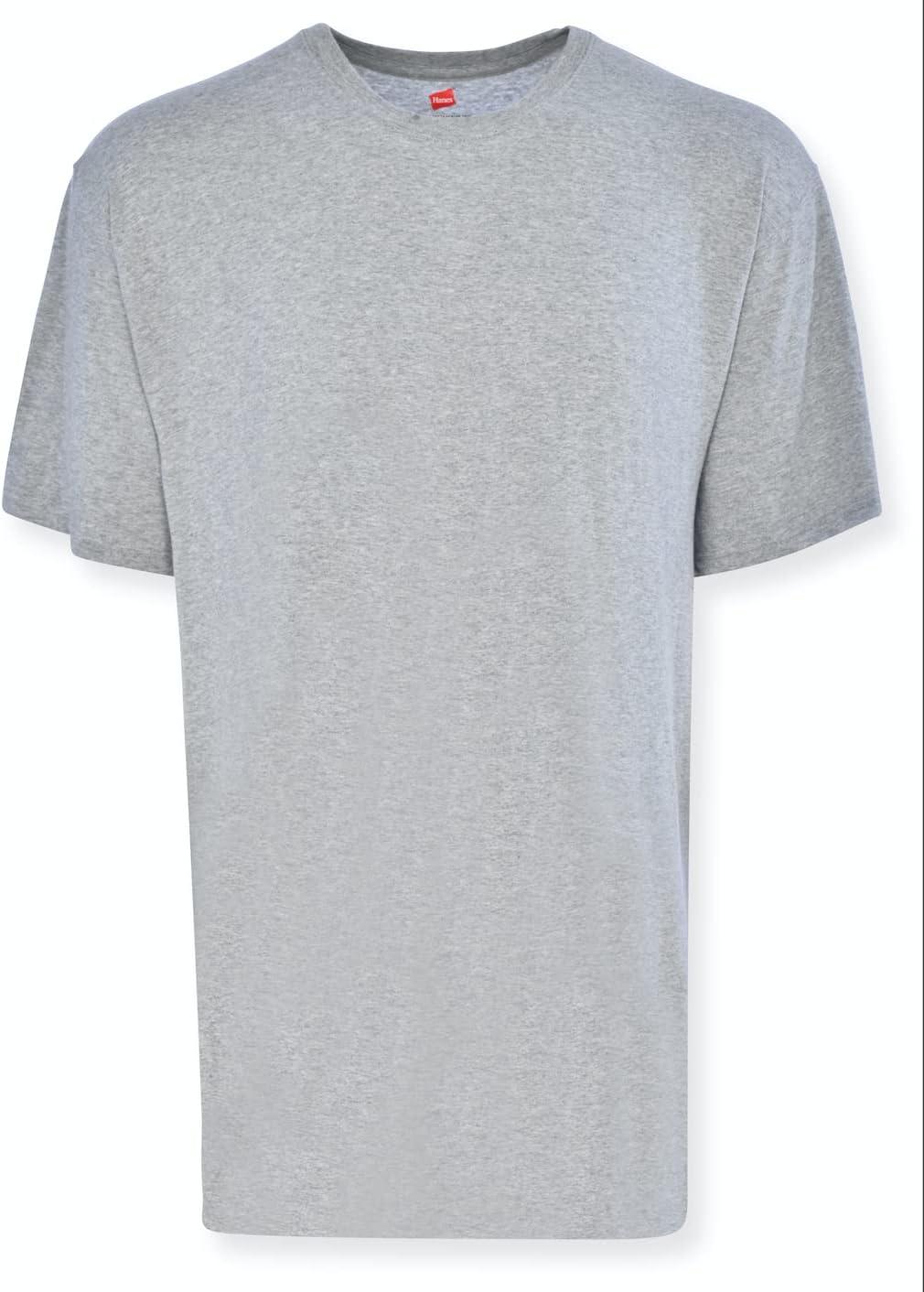 imageHanes Mens Tall 100 Cotton Crew Neck Undershirts Tagless Ultra Comfort MultipackGrey  5 Pack