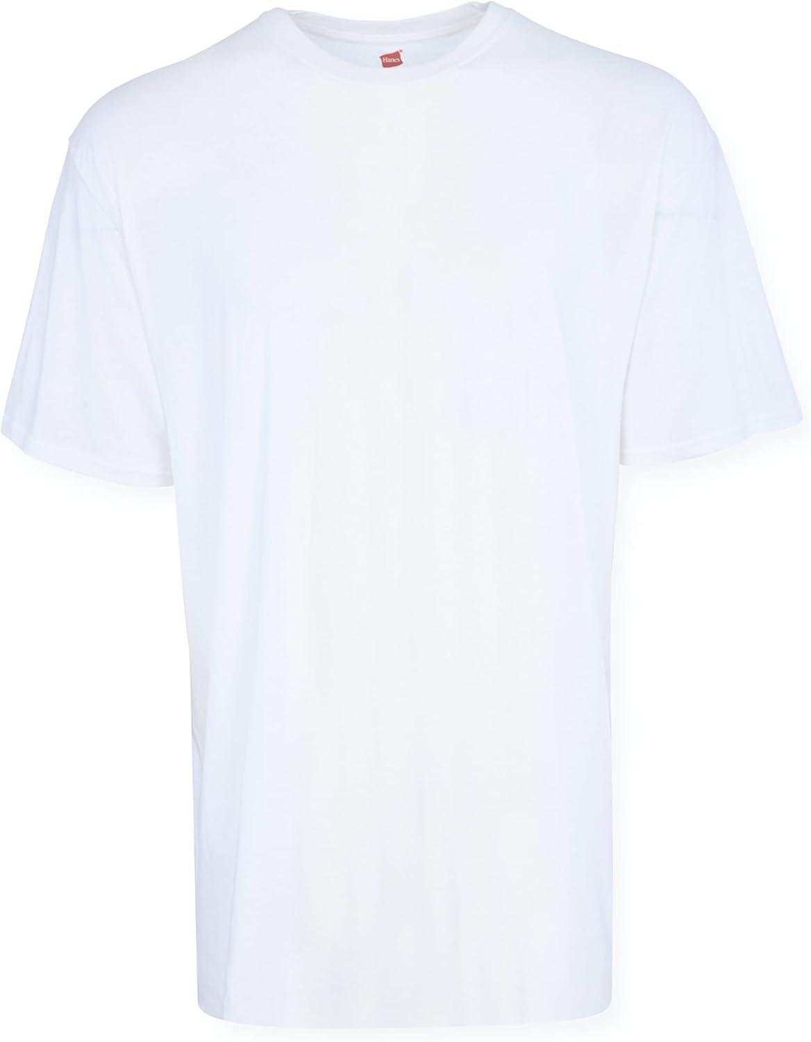 imageHanes Mens Tall 100 Cotton Crew Neck Undershirts Tagless Ultra Comfort MultipackWhite  5 Pack