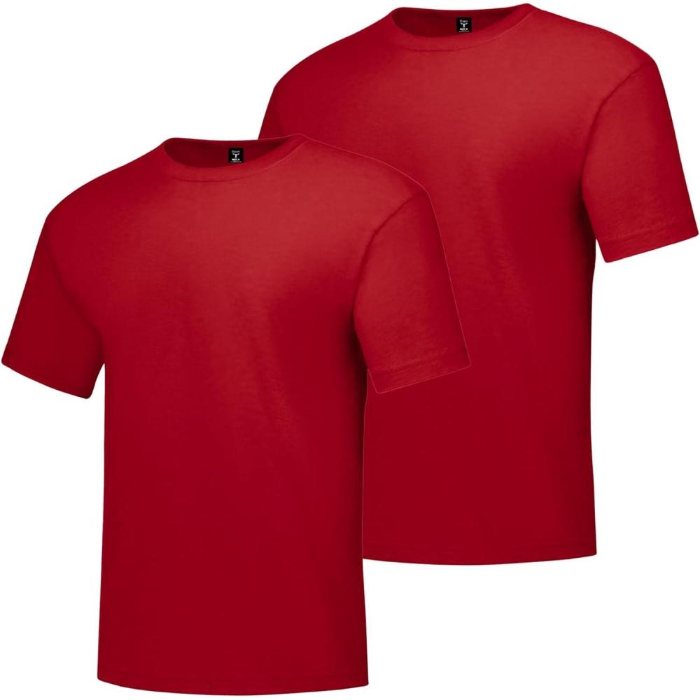 imageHanes Mens Beefyt TShirt Heavyweight Cotton Tee 1 Or 2 Pack Big amp TallDeep Red  2 Pack