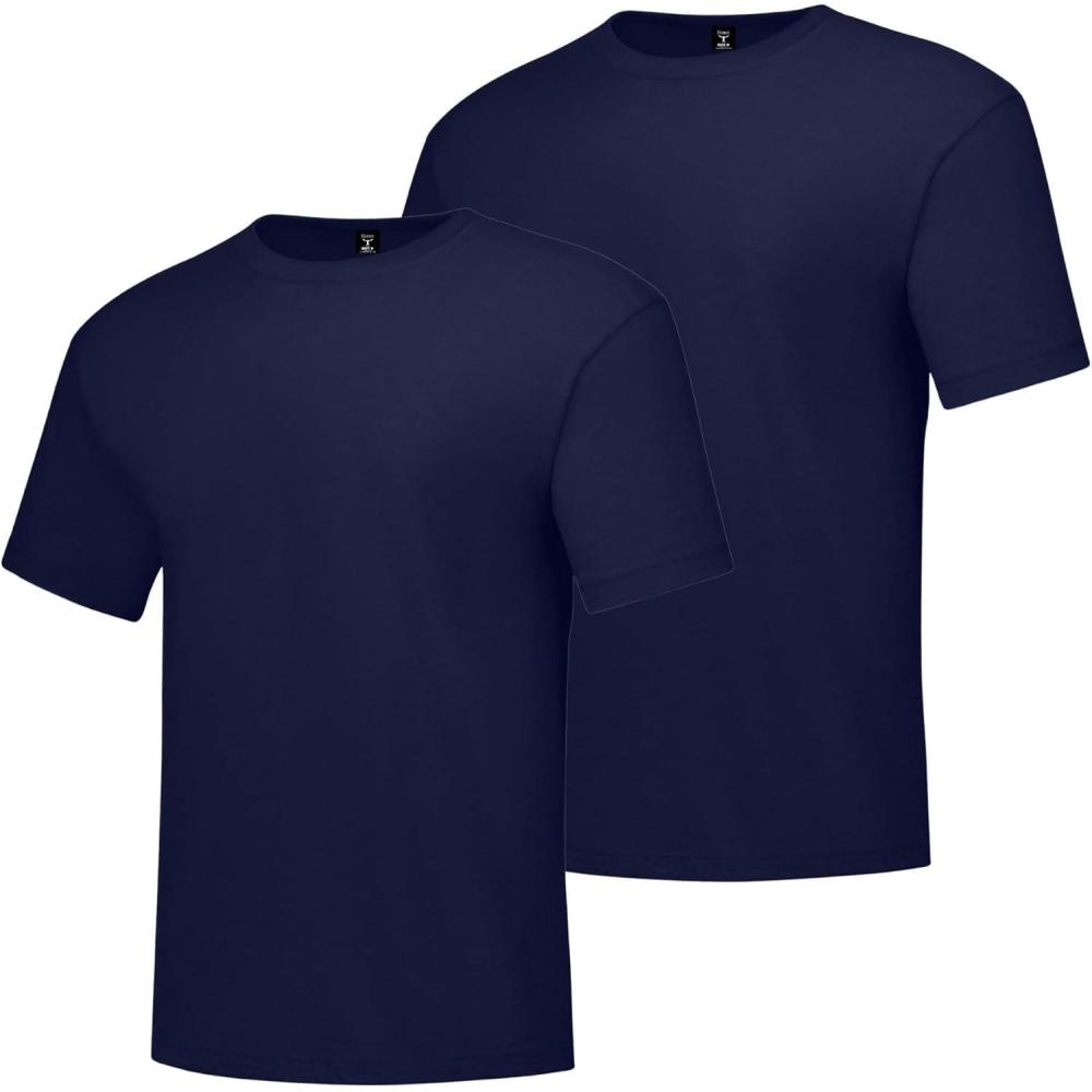 imageHanes Mens Beefyt TShirt Heavyweight Cotton Tee 1 Or 2 Pack Big amp TallNavy  2 Pack