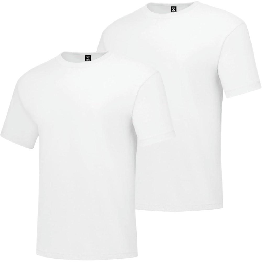 imageHanes Mens Beefyt TShirt Heavyweight Cotton Tee 1 Or 2 Pack Big amp TallWhite  2 Pack