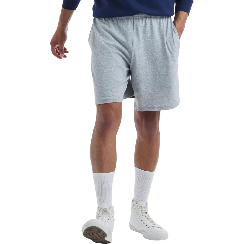 imageHanes Mens Jersey Pocket ShortLight Steel