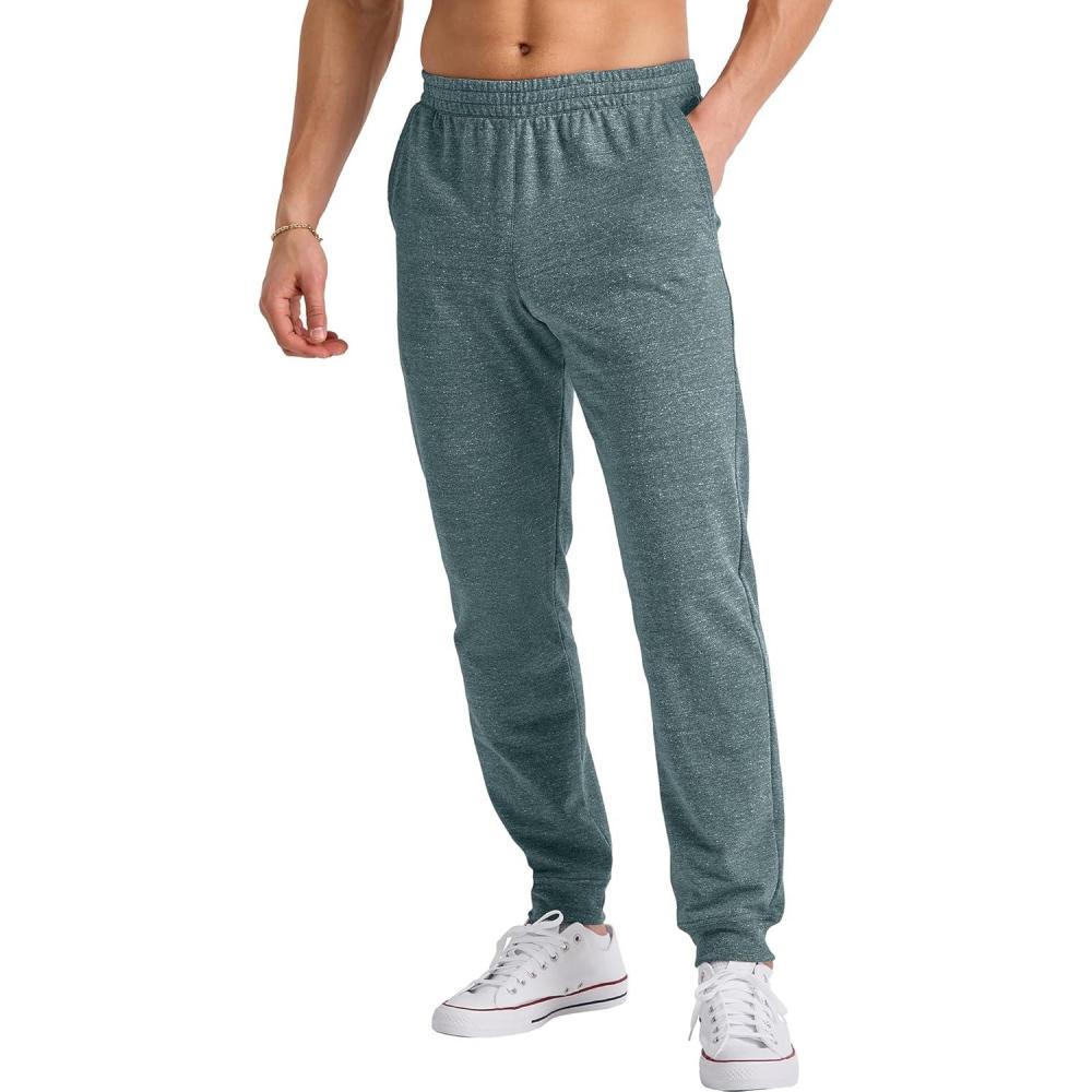 imageHanes Mens Originals French Terry Joggers Lightweight Sweatpants with Pockets 30 InseamCactus Pe Heather