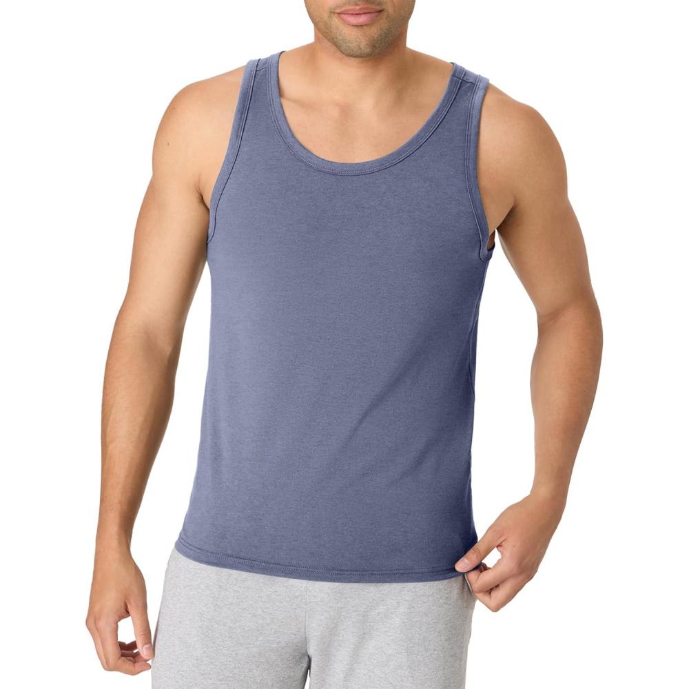 imageHanes Mens Originals TriBlend Tank Top Lightweight Tanks for Men Sleeveless Tank ShirtAthletic Navy Pe Heather