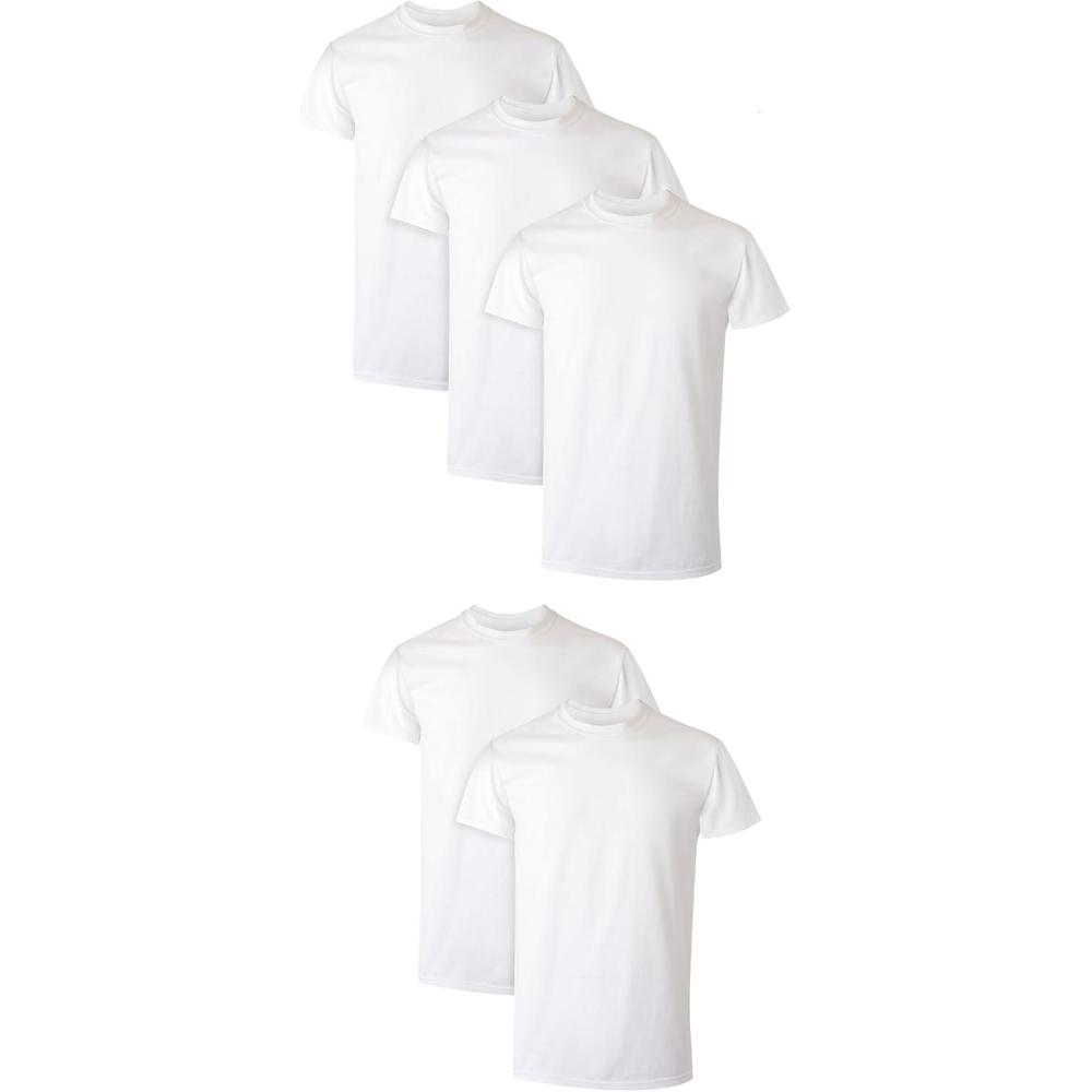imageHanes Mens Performance Undershirt XTemp MoistureWicking Crewneck White 5PackWhite
