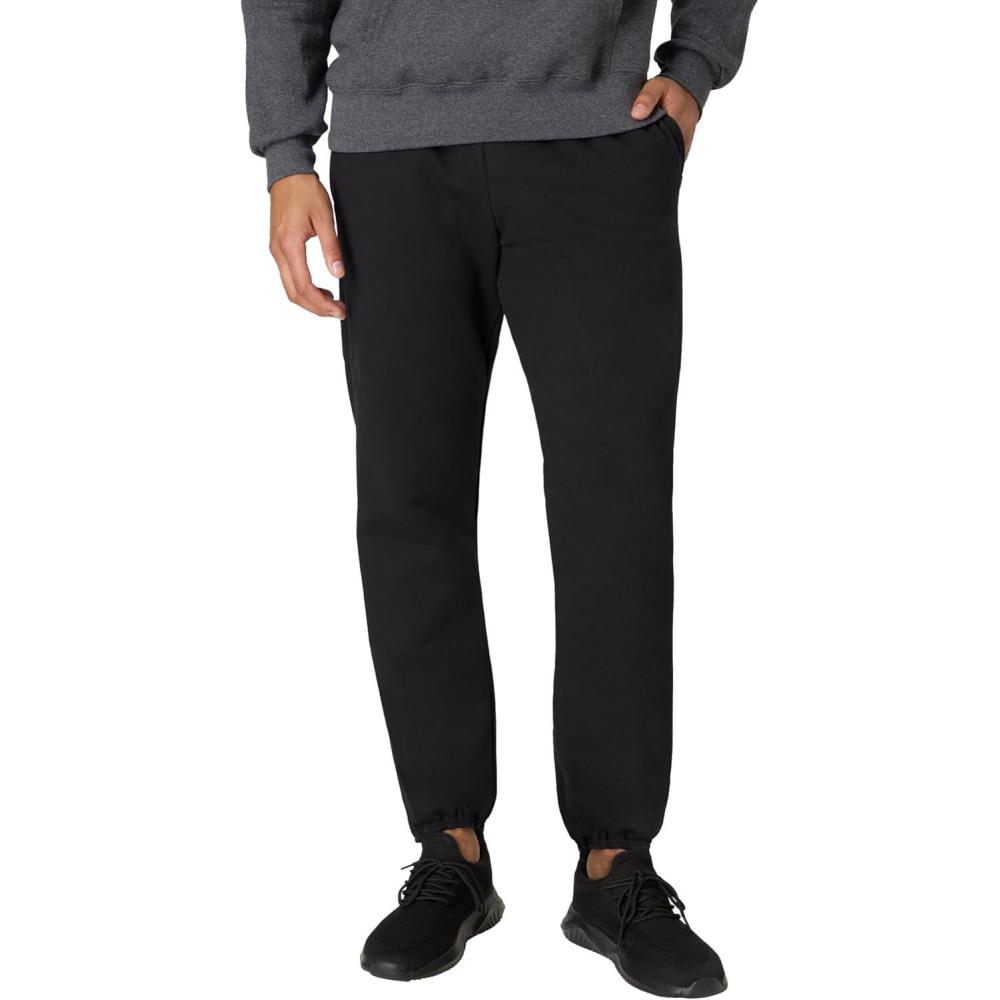 imageHanes Mens Sweatpants Ultimate Cotton Fleece Sweatpants Joggers with Pockets for MenBlack