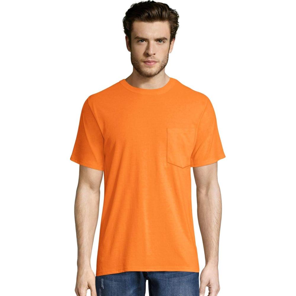 imageHanes Mens Workwear Short Sleeve Tee 2PackSafety Orange