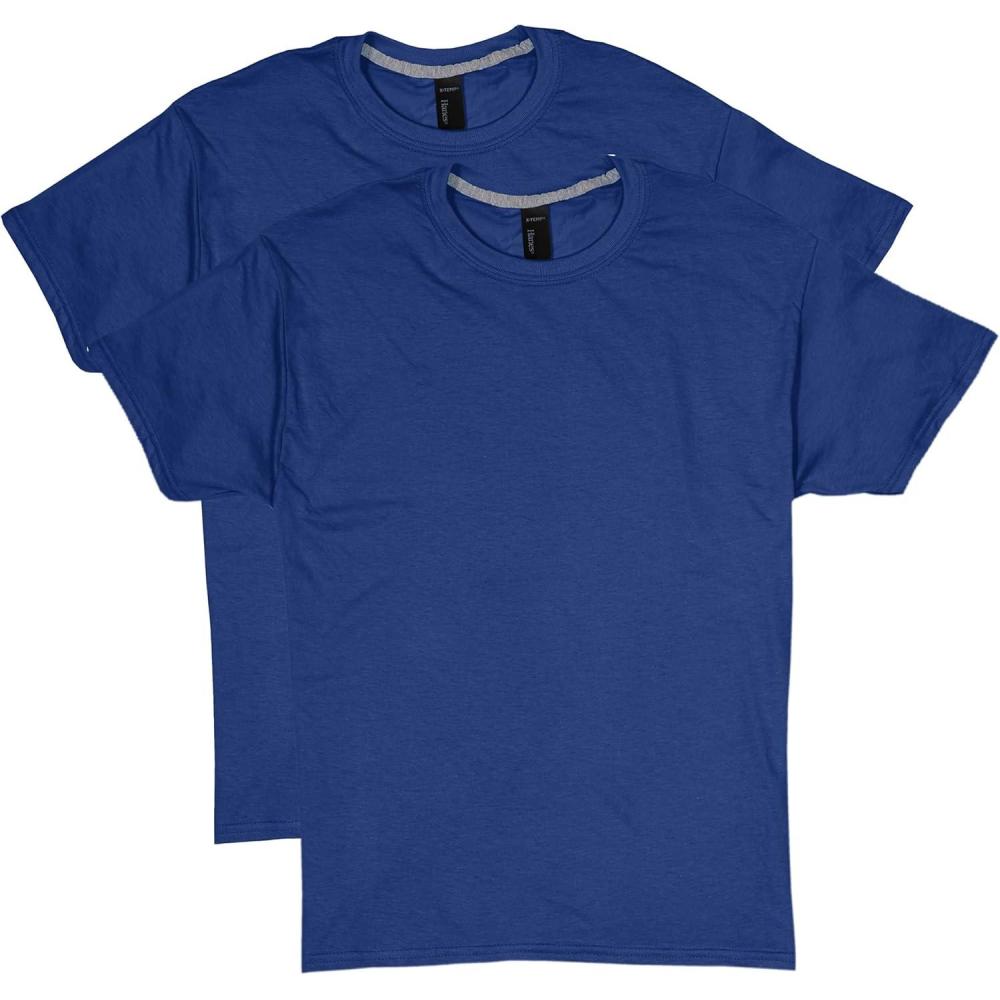 imageHanes Mens XTemp Performance TShirt Pack Cotton Blend MoistureWicking Tees for Men 2PackDeep Royal