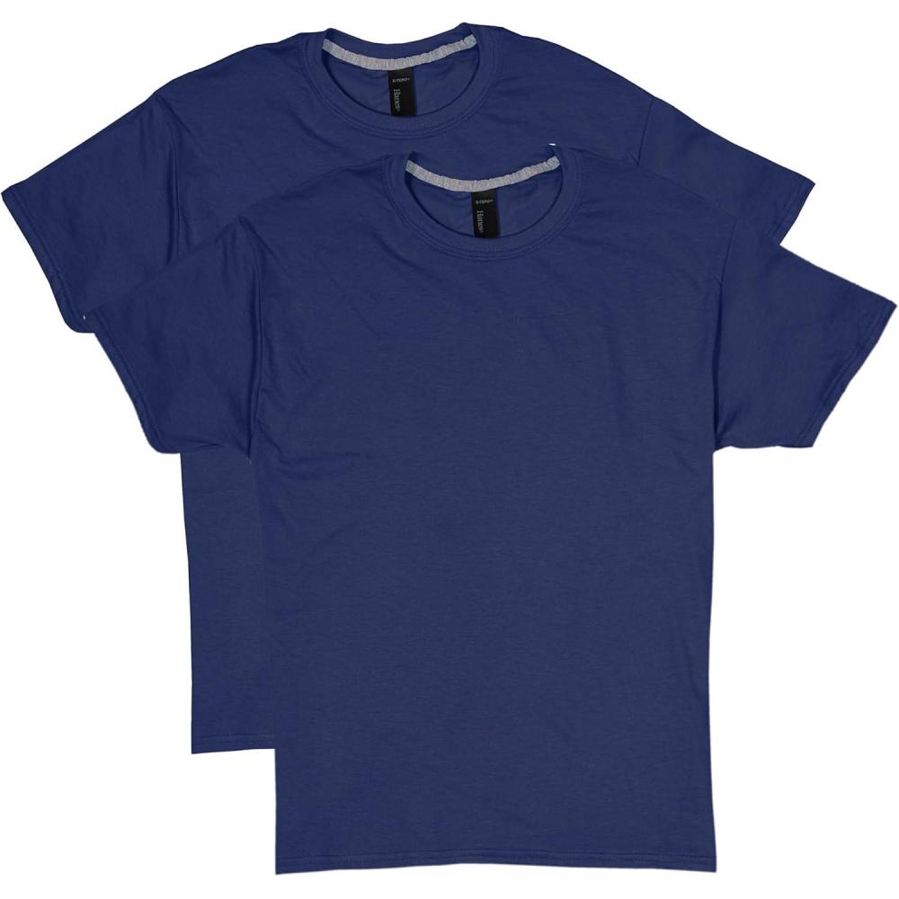 imageHanes Mens XTemp Performance TShirt Pack Cotton Blend MoistureWicking Tees for Men 2PackNavy