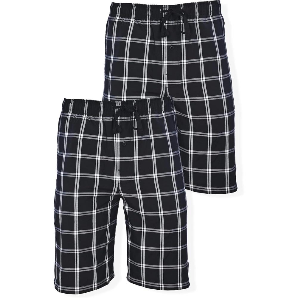 imageHanes mens 2pack Woven Pajama ShortBlackBlack