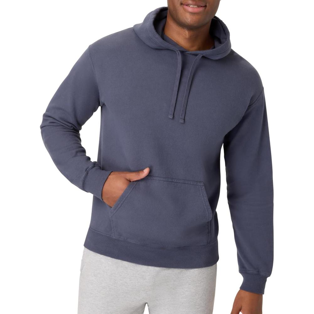 imageHanes mens Originals Fleece Hoodie Garment Dyed Hooded Sweatshirt Unisex Fleece PulloverAnchor Slate