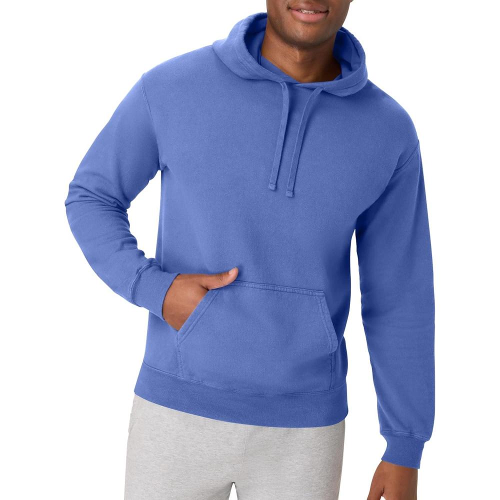 imageHanes mens Originals Fleece Hoodie Garment Dyed Hooded Sweatshirt Unisex Fleece PulloverDeep Forte Blue