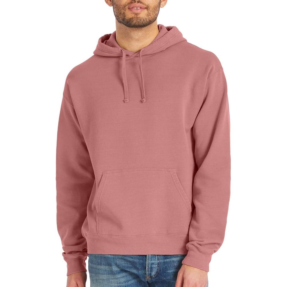 imageHanes mens Originals Fleece Hoodie Garment Dyed Hooded Sweatshirt Unisex Fleece PulloverMauve