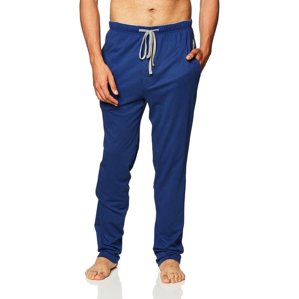 imageHanes mens Solid Knit Sleep Pant With Pockets and DrawstringBlue