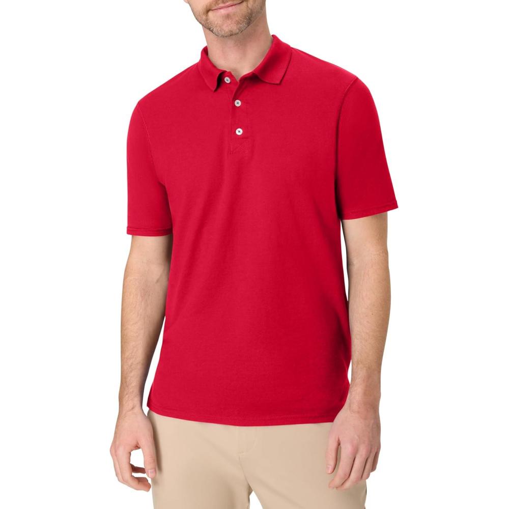 imageHanes mens Xtemp Performance Polo Cotton Blend Sport Shirt for Men With Odor ControlDeep Red