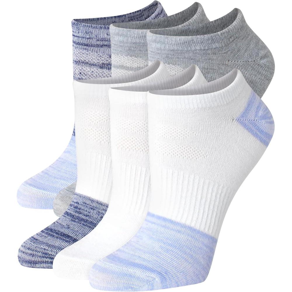 imageHanes womens Performance No Show Socks Lightweight Xtemp Cooling Socks for Women 6packBlue