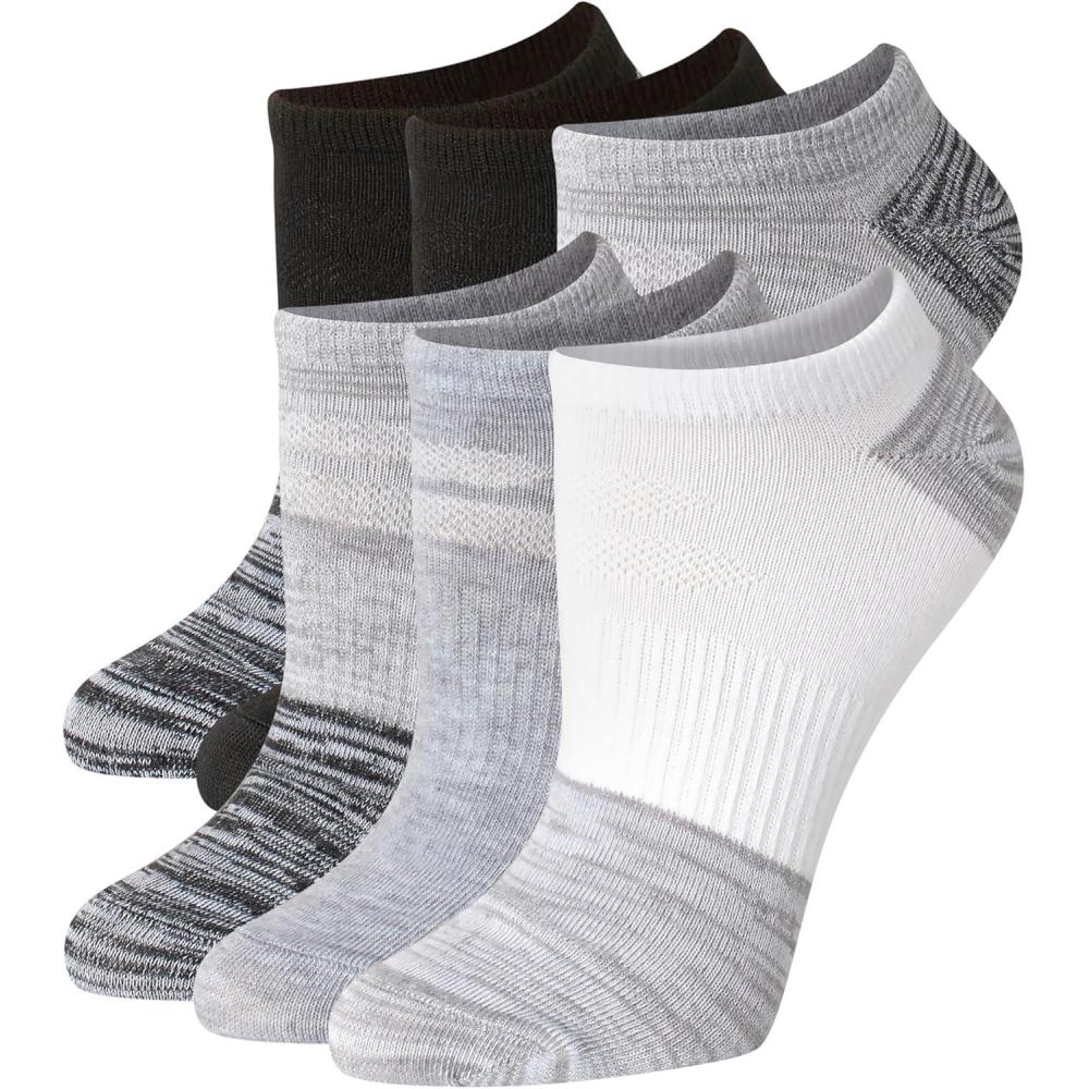 imageHanes womens Performance No Show Socks Lightweight Xtemp Cooling Socks for Women 6packGray