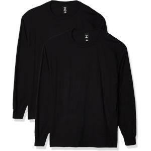 Hanes Men’s Beefy Long Sleeve Shirt, 1 or 2 Pack(Black – 2 Pack)
