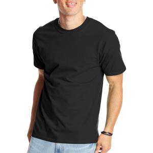 Hanes Men’s Beefy-t T-Shirt, Heavyweight Cotton Tee, 1 Or 2 Pack, Big & Tall(Black – 1 Pack)