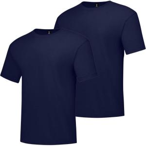 Hanes Men’s Beefy-t T-Shirt, Heavyweight Cotton Tee, 1 Or 2 Pack, Big & Tall(Navy – 2 Pack)