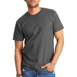 Hanes Men’s Beefy-t T-Shirt, Heavyweight Cotton Tee, 1 Or 2 Pack, Big & Tall(Smoke Gray – 1 Pack)
