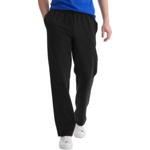 Hanes Men’s Essentials Jersey Sweatpants, Cotton Lounge Pants with Pockets for Men, 32” Inseam(Black)
