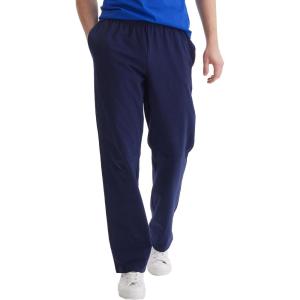 Hanes Men’s Essentials Jersey Sweatpants, Cotton Lounge Pants with Pockets for Men, 32” Inseam(Navy)