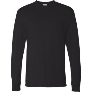 Hanes Men’s Essentials Long-Sleeve T-Shirt, Crewneck Cotton T-Shirts for Men, 2-Pack(Black – 2 Pack)