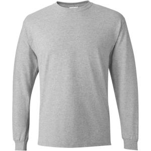 Hanes Men’s Essentials Long-Sleeve T-Shirt, Crewneck Cotton T-Shirts for Men, 2-Pack(Light Steel – 2 Pack)