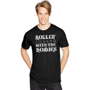 Hanes Mens Essentials Short Sleeve Graphic Tee(Rollin With the Homies)