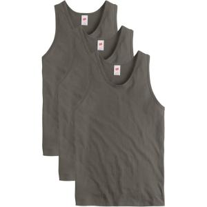 Hanes Mens Essentials Tank Top Pack, Midweight Cotton Tanks, Sleeveless Shirts, 3-Pack(Camouflage Green)