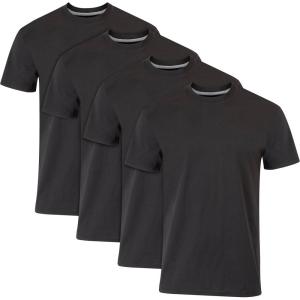 Hanes Mens Hanes Ultimate Men’s Fresh Iq Slim Fit Crew Undershirt, 4-Pack(Black – 4 Pack)