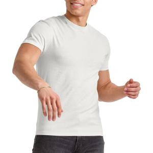 Hanes Mens Originals Lightweight T-Shirt, Crewneck T-Shirts for Men, Tri-Blend Tee, Tall Sizes(Eco White)
