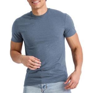 Hanes Mens Originals Lightweight T-Shirt, Crewneck T-Shirts for Men, Tri-Blend Tee, Tall Sizes(Regal Navy Heather)