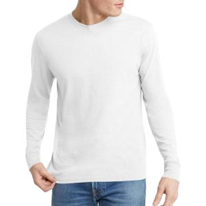 Hanes Men’s Originals Long Sleeve T-Shirt, Lightweight Tri-Blend Jersey Tee for Men, Available in Tall(Eco White)