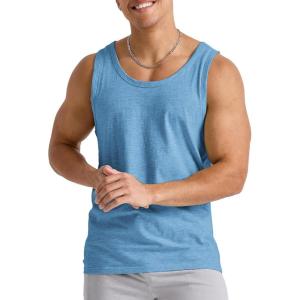 Hanes Mens Originals Tri-Blend Tank Top, Lightweight Tanks for Men, Sleeveless Tank Shirt(Blue Jay Pe Heather)