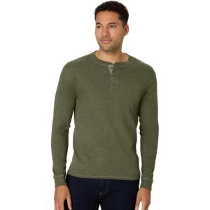 Hanes Mens T-Shirts, Men’s Beefyt Henley Shirts, Men’s Cotton Long Sleeve Shirts(Camouflage Green Htr)