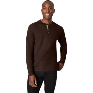 Hanes Mens T-Shirts, Men’s Beefyt Henley Shirts, Men’s Cotton Long Sleeve Shirts(Dark Truffle)
