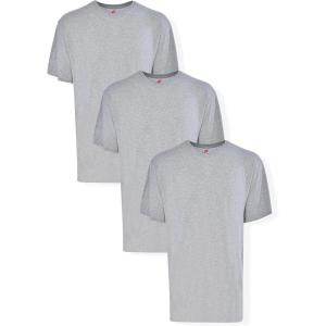Hanes Men’s Tall 100% Cotton Crew Neck Undershirts, Tagless, Ultra Comfort, Multipack(Grey – 3 Pack)