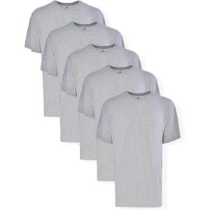 Hanes Men’s Tall 100% Cotton Crew Neck Undershirts, Tagless, Ultra Comfort, Multipack(Grey – 5 Pack)