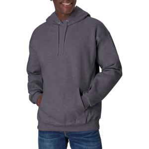 Hanes Men’s Ultimate Sweatshirt, Heavyweight Fleece Hoodie, Cotton Sweatshirt for Men(Charcoal Heather)