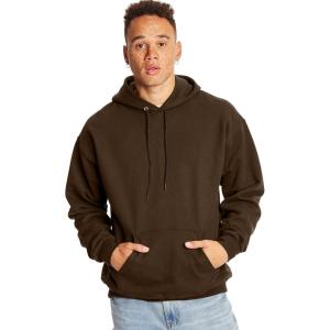 Hanes Men’s Ultimate Sweatshirt, Heavyweight Fleece Hoodie, Cotton Sweatshirt for Men(Dark Chocolate Brown)