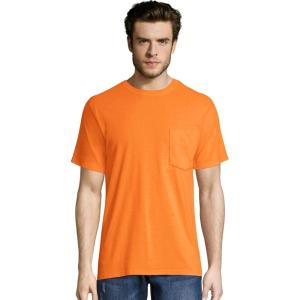 Hanes Mens Workwear Short Sleeve Tee (2-Pack)(Safety Orange)