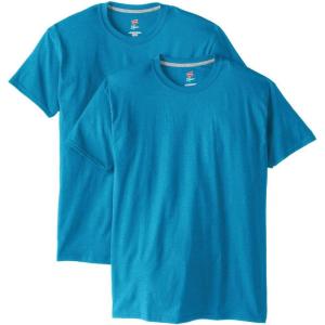 Hanes Mens X-Temp Performance T-Shirt Pack, Cotton Blend Moisture-Wicking Tees for Men, 2-Pack(Neon Blue Heather)
