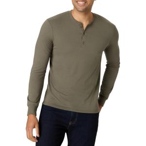 Hanes Originals Men’s Tri-Blend Long Sleeve Henley T-Shirt, Lightweight Long Sleeve Tee(Fatigue Green)